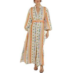 Esea Womens  Linen-Blend Maxi Dress